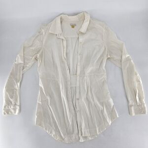 Leifsdottir White Button Down Shirt‎ Elegant Cotton Top